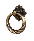 Retro Bronze Drop Ring Cabinet Pulls 12 Pack With Screws, featuring elegant design in antique bronze finish for cabinets and dressers.
