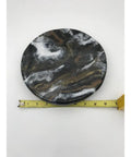 9.5 Inch Resin Marble Lazy Susan with Smooth 360 Degree Rotation for Kitchen Countertop and Dining Table in Slick Black Gold White