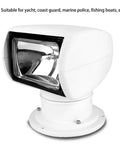 12V 100W Xenon Marine Spotlight with Remote Control, Portable Boat Search Light displayed on white background