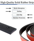 Adhesive Backed Neoprene Rubber Strips For DIY Gaskets And Seals, sheet showing uses like shock absorption and sealing
