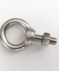 Two Pack Heavy Duty M10 Stainless Shoulder Eye Bolt Set With Nuts And Flat Washers 72mm Total Length 30mm Thread Corrosion Resistant 304