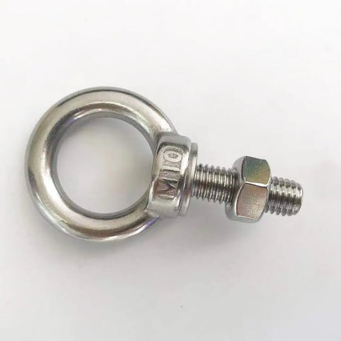 Two Pack Heavy Duty M10 Stainless Shoulder Eye Bolt Set With Nuts And Flat Washers 72mm Total Length 30mm Thread Corrosion Resistant 304