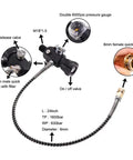 M18x1.5 DIN Valve Scuba Adapter with Gauge and 22 Inch Hose for Air Tank Setups PCP Rifles Paintball and HPA Tanks High Pressure