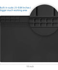 Heat Resistant Soldering Mat Silicone Repair Workbench Pad 932 F For Electronics Repair, 16 by 12 Inch, black mat with slots