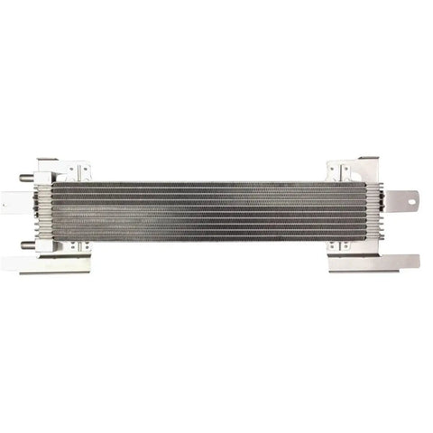 Heavy Duty Transmission Oil Cooler For Ford Mustang 2006 To 2010 Fits 4.0L 4.6L 5.4L V8 Engines Keeps Your Ride Cool Under Pressure Replaces AR3Z7A095A SBTFO4050114 Reliable Drop In Part front view aluminum cooler