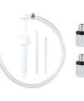 Lower Unit Gear Oil Pump For Quart Bottles With Three Eighths Inch Metal Swivel And Eight And Ten Millimeter Adapters