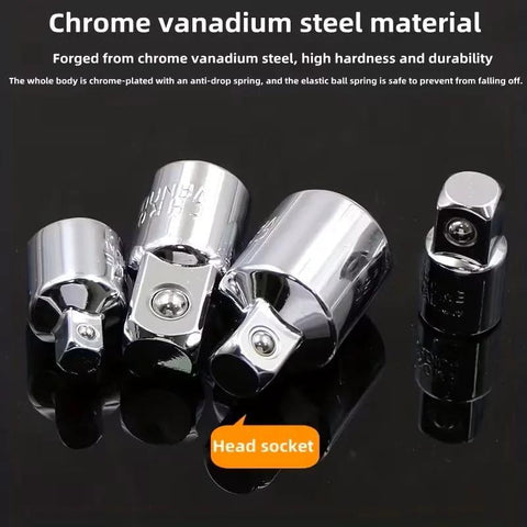 6pc chrome-vanadium steel socket adapters for ratchet wrenches with sleeve heads
