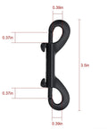 Black double-ended bolt snap hook, 3.5 in, 4-pack; metal hardware with trigger