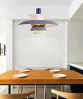 UFO Style Pendant Light Dope Modern Minimalist Ceiling Fixture Aluminum Chandelier For Dining Room Living Room Kitchen And Restaurants Adjustable Height Easy Install Sleek Contemporary Lighting over dining table