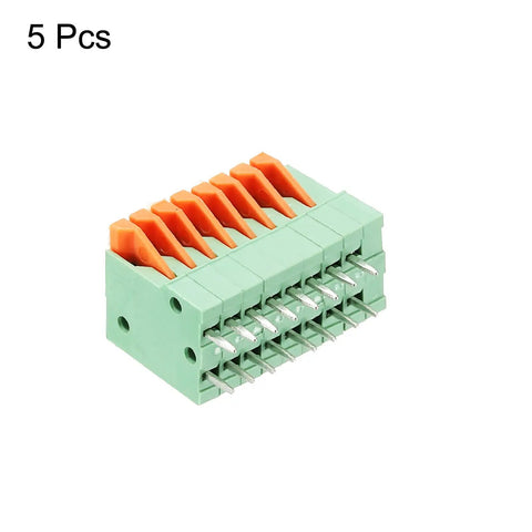 8 Pin KF141V PCB Spring Terminal Block Connector 2.54mm Pitch, 150V 2A, for PCB boards and electronics, pack of 5