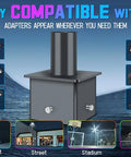 Heavy Duty 2-3/8 Inch Vertical Tenon Pole Adapter For 5 Inch Square Light Poles with images of installation types