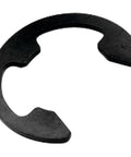 Close-up of a black E-clip from W5208 300 Piece E Clip Assortment Kit With Resealable Case For Shop Use Includes Nine Popular E Clip Sizes Durable Black Finish Perfect For Automotive And Hardware Projects