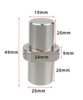Heavy Duty Stainless Steel Bench Dogs For Woodworking Workbench Peg Brake Stops And Planing Stop Positioning Plug with dimensions