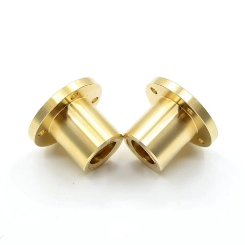 8mm Lead Screw 200mm Length Bi Directional With 2 Brass Nuts for 3D Printers close-up of brass nuts