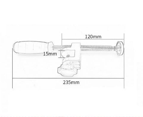 Edge Clamp Extension Tool For Woodworking Quick Fixes And Clamping, Durable Steel Body, Fits Clamp Rails Up To 15mm Thickness, Easy One Person Setup For Jigs, Router Tables, And Workbenches, Smooth Sliding And Strong Grip, 235mm x 120mm