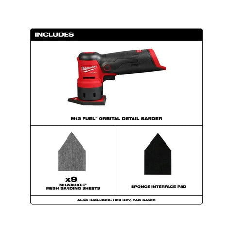12 Volt Brushless Cordless Orbital Detail Sander Featuring Variable Speed Trigger And Integrated Led Light For No Sweat Sanding On Tight Edges Lightweight Powerhouse with included sanding sheets.
