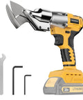 Cordless Metal Shears With 360 Degree Pivoting Head 20V Max Compatibility 221 Ft Lbs Torque Brushless Cutters, shown with accessories
