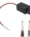 Electronic Push Button Pulse Igniter with glass tube 14 inch cable and controller box for patio heaters, shown with two heaters.
