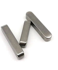 Close-up of three stainless steel flat keys from the Stainless Steel Drive Shaft Flat Keys Kit M3 M4 M5 M6 Square And Rectangular Keys