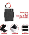 Top Shelf 2 Pack 4.5V Three Aa Battery Cases With Durable Flip Covers And No Hassle On Off Switch featuring strong adhesive and wires.