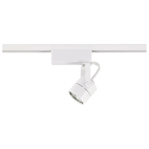 Transitional One Light Track Head in White Finish for Track Lighting, 6.5 Inch Metal Spotlight, Adjustable, Contemporary Fixture