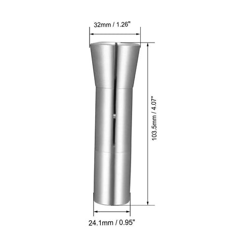 R8 Collet 20mm Chuck Holder Built From 65Mn Spring Steel Hardened To 55HRC With Precision Ground Finish shown with dimensions