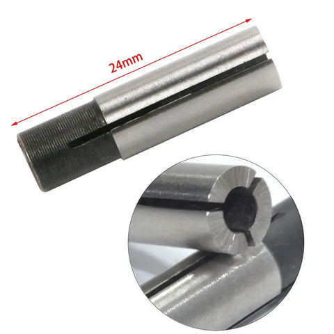 Close-up of 24mm collet in 8 Piece 1/4 To 1/8 Inch CNC Router Engraving Tool Adapter Set For ER Collet Conversion Pro Grade Spring Steel