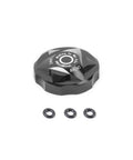 Black Bike Air Valve Top Cap Cover for Suspension Forks, CNC Machined Aluminum with three O-rings, Universal Fit