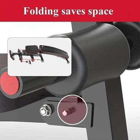Adjustable Weight Bench For Home Gym With Multi Angle Training, Sit Up And Ab Bench, folding mechanism close-up view