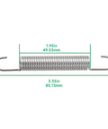 1492099 Tiller Clutch Spring For Two-Speed Rear Tine Tillers showing dimensions in inches and millimeters, heavy-duty metal design.