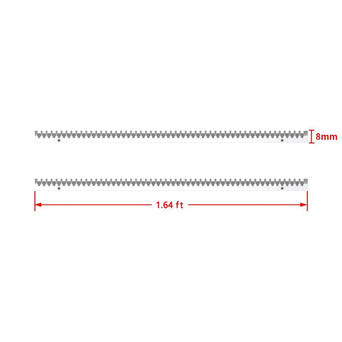Galvanized Steel Gear Rack For Sliding Gate Operators 8mm Thick 3.28 Feet Total Length Includes Mounting Hardware Teeth Track