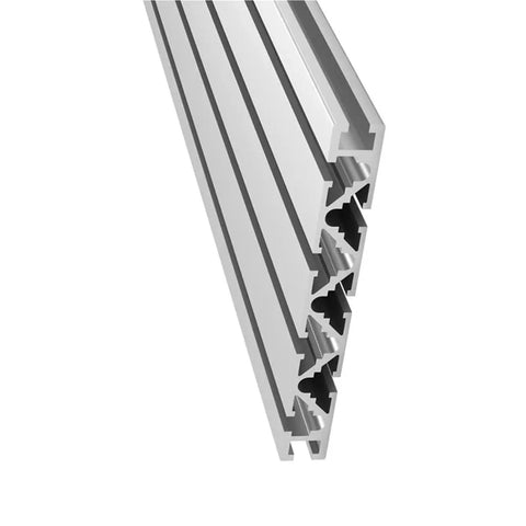 Super Durable T-Slot Aluminum Extrusion Profile Bar For Custom 3D Printer Frames And Equipment Builds With Uniform Anodized Finish Resisting Oxidation, close-up view of profile design.