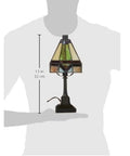 Nouveau Tiffany Style Mini Table Lamp With Real Stained Glass 84 Glass Cuts Multicolor Moroccan Amber Glow Frank Lloyd Wright Inspired