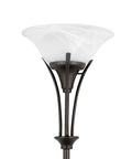 71 Inch Dark Bronze Floor Lamp With Alabaster Glass Shade, Rustic Modern Style For Living Room Or Bedroom, Close-up Shade View
