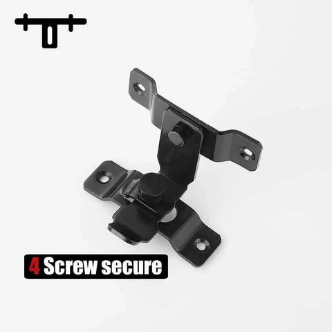 Black Flip Door Latch Heavy Duty Stainless Steel Gate Latch For Security Doors shown with 4 screw secure 90 degree rotate design.
