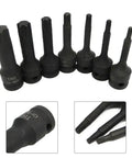 Essential 7-Piece Star Bit Socket Set With 3/8 Drive Includes T20 Through T60 For Tough Auto Repair Jobs And Home Mechanics Looking To Rock A Reliable Tools Kit, black oxide