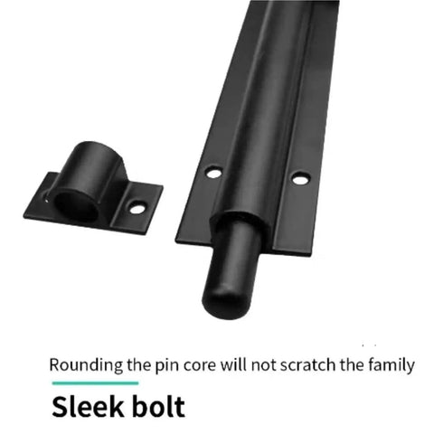 Heavy Duty Sliding Bolt Latch With Slick Automatic Glide Features Rock Solid Aluminum Alloy Build keeps patio doors secure, sleek design.