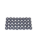 Badass 16 Pack LiFePo4 Bus Bars Nickel Plated Copper Heavy Duty Straps For Lithium Cells M6 nuts arranged neatly in rows.