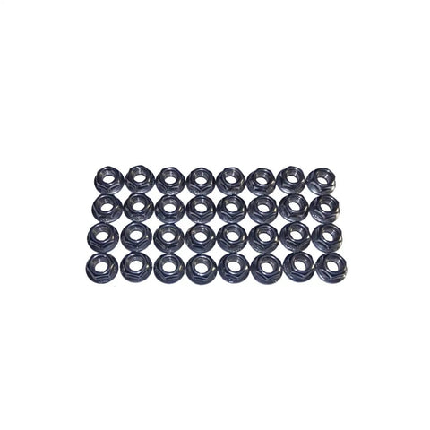 Badass 16 Pack LiFePo4 Bus Bars Nickel Plated Copper Heavy Duty Straps For Lithium Cells M6 nuts arranged neatly in rows.