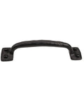 Solid Cast Iron Pull Handle Grab Bar 5-5/8 Inch Long With Black Powder Coat Finish Rustic Traditional Style front view