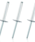 60-Piece Large Flange Aluminum Blind Rivets 3/16 Inch By 1-1/4 Inch Dome Head Pop Rivets Silver For Quick Easy Accessory Installations