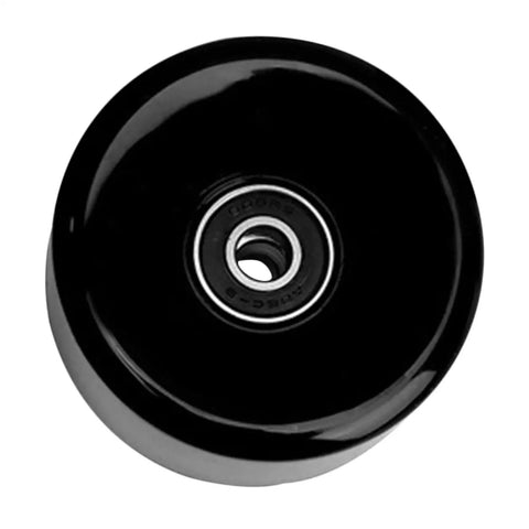 Quad Skate Wheels With Bearings Replacement Set High Elastic PU Outdoor Skating Wheels shown in black with visible bearing