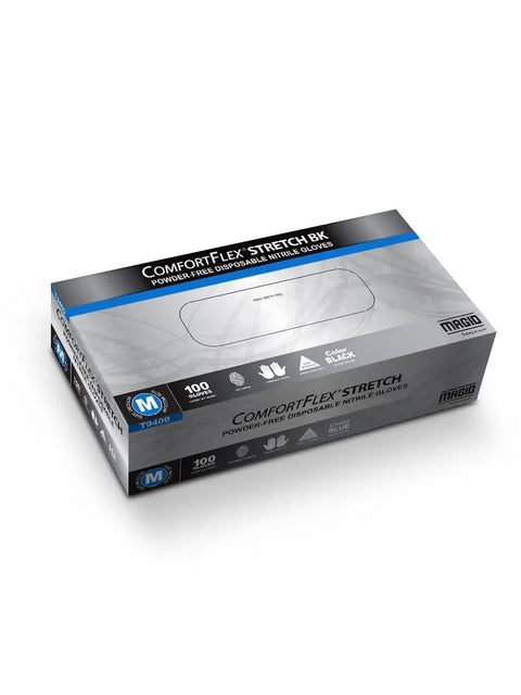 Box of ComfortFlex Powder Free Nitrile Gloves Disposable 100 Count Size XXL Highly Elastic For All Day Comfy Wear And Fatigue Free Fit