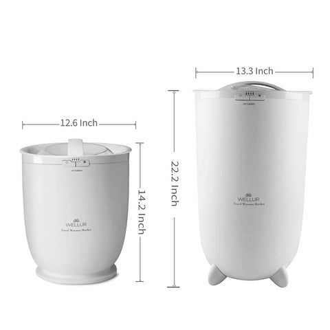 Large Towel Warmer Bucket For Two Oversized Towels And More With Built In Timer 15 30 45 Or 60 Minutes Heats Towels From Inside And Out Making Home Spa Sessions Cozy No Fuss For Robes Blankets And More Easy On Off By Holding The Power Button
