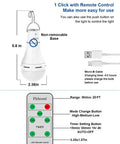 Diagram of USB Rechargeable LED Light Bulbs with Remote Control, 5.8 inch height, 1200mAh battery for camping.