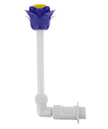 Flower Shaped Waterfall Pool Fountain with blue flower and 1.5-inch fittings for adjustable spray distance and height in pools and ponds