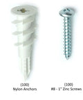 Heavy Duty Self Drilling Drywall Anchors With One Inch Screws, Zero Hassle Setup For Hollow Walls, Grips Tight On Three Quarter Half Five Eighth Boards, Killer Hold Easy Removal - set of nylon anchors and zinc screws
