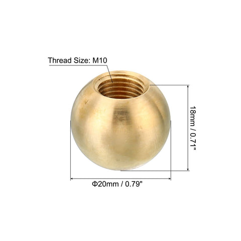 Brass M10 Thread Lamp Finial Cap Knob 20mm Dia 18mm High, 2 Pack Screw Caps For Furniture Lighting Lamps, Tool Free Easy Install