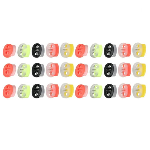 30 Pack Adjustable Button Spring Buckles Plastic Rope Locks With Toggle Fasteners Go To DIY Gear Multi Purpose Snap Joints For DIY Projects And Clothing, Fits Hoodies Sweatpants Jackets Backpacks Five Random Colors plastic rope locks in five colors