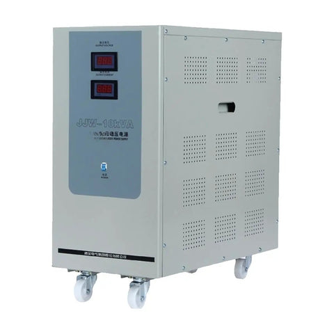 Top Shelf Industrial 220V Single Phase AC Voltage Regulator with display panel for precision purification on wheels.